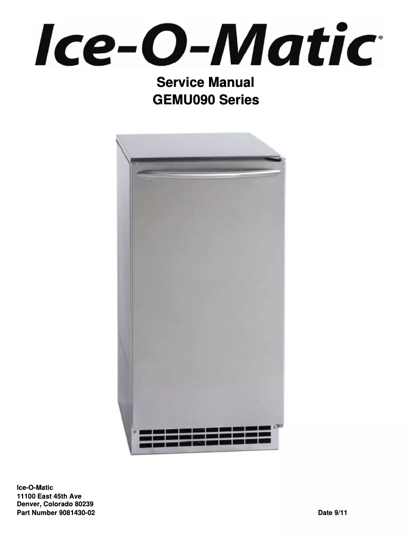 Página 1 del manual Manual de usuario Ice-O-Matic GEMU090