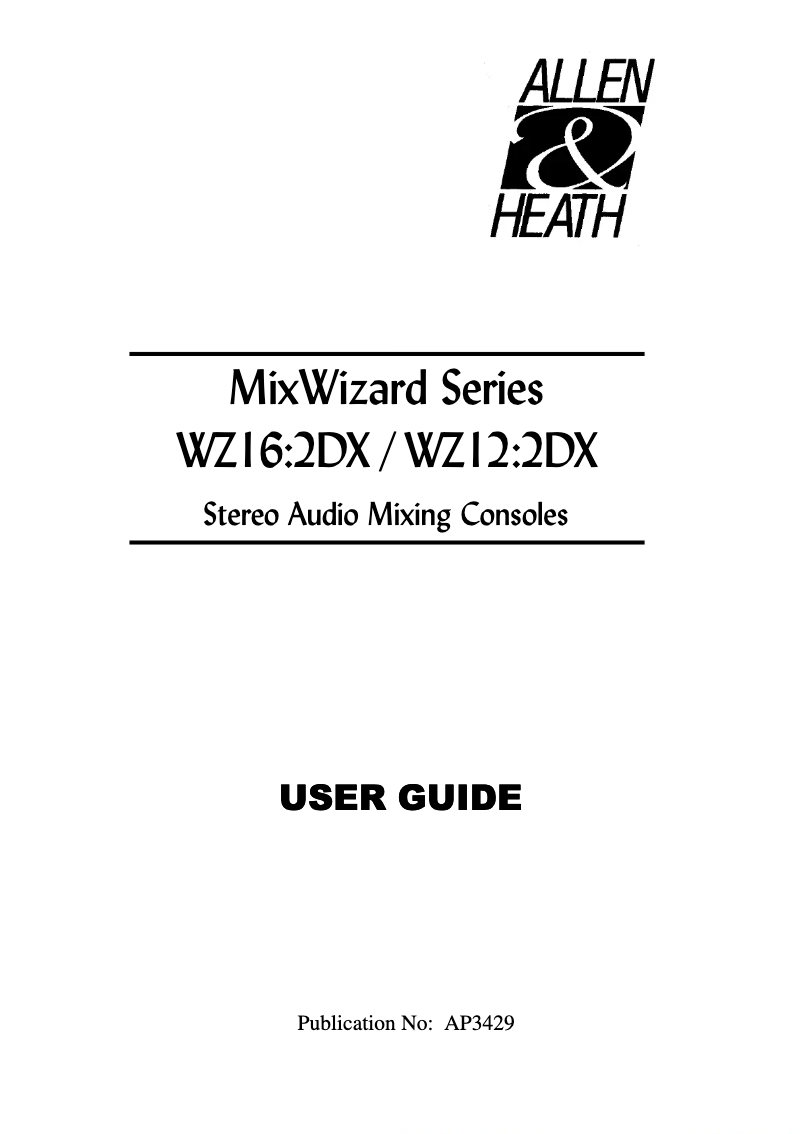 Imagen de la primera página del manual del dispositivo WZ16:2DX