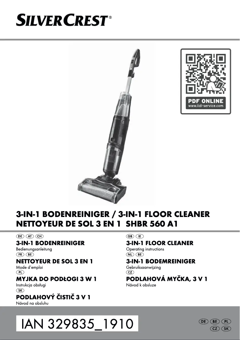 Imagen de la primera página del manual del dispositivo SHBR 560 A1