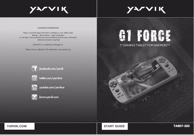 Página 1 del manual Manual de usuario Yarvik Gaming G1 Force