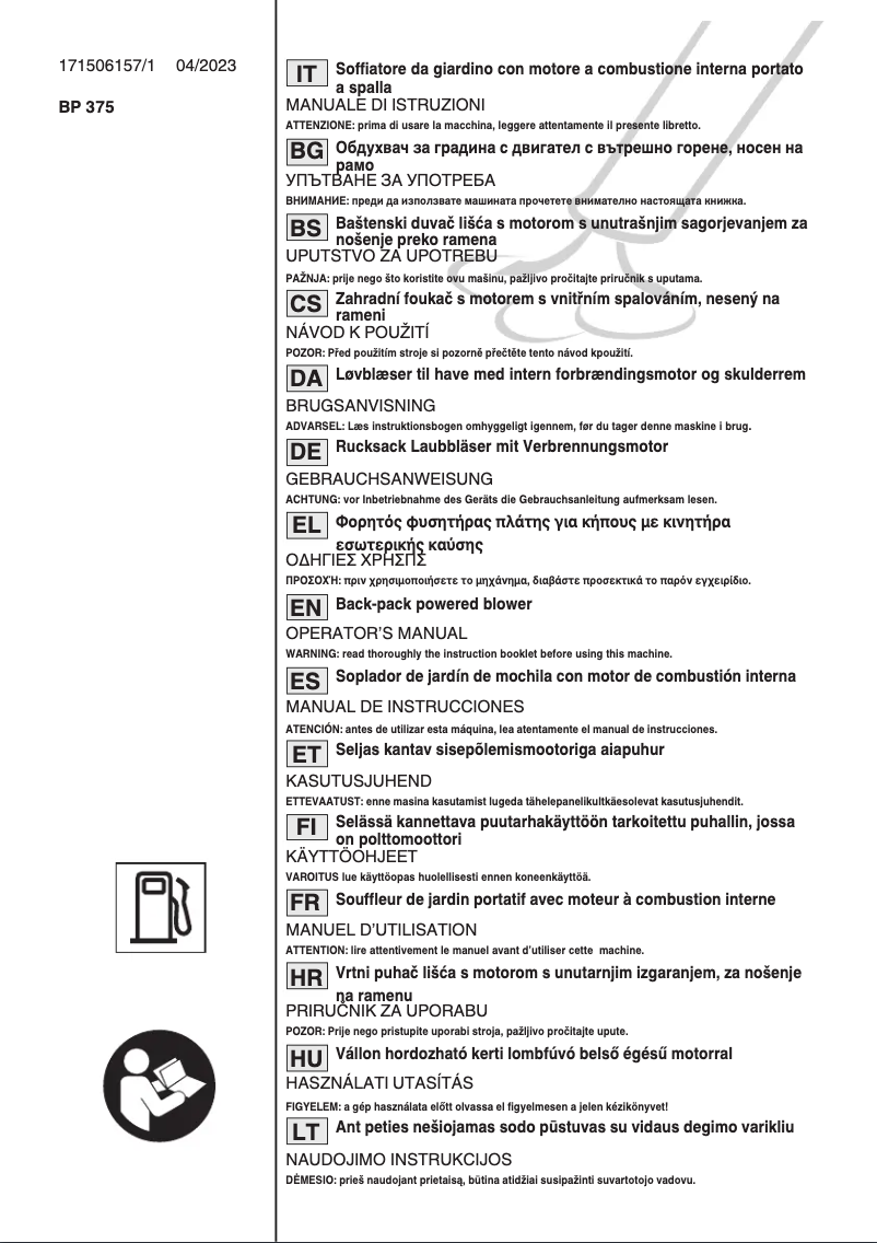 Página 1 del manual Manual de usuario Stiga BL 980 R