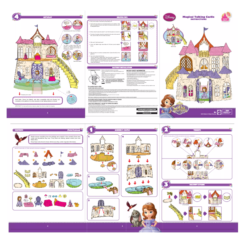 Página 1 del manual Manual de usuario Mattel Sofia the First Magical Talking Castle