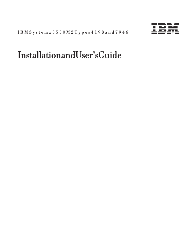 Imagen de la primera página del manual del dispositivo System x3550 M2