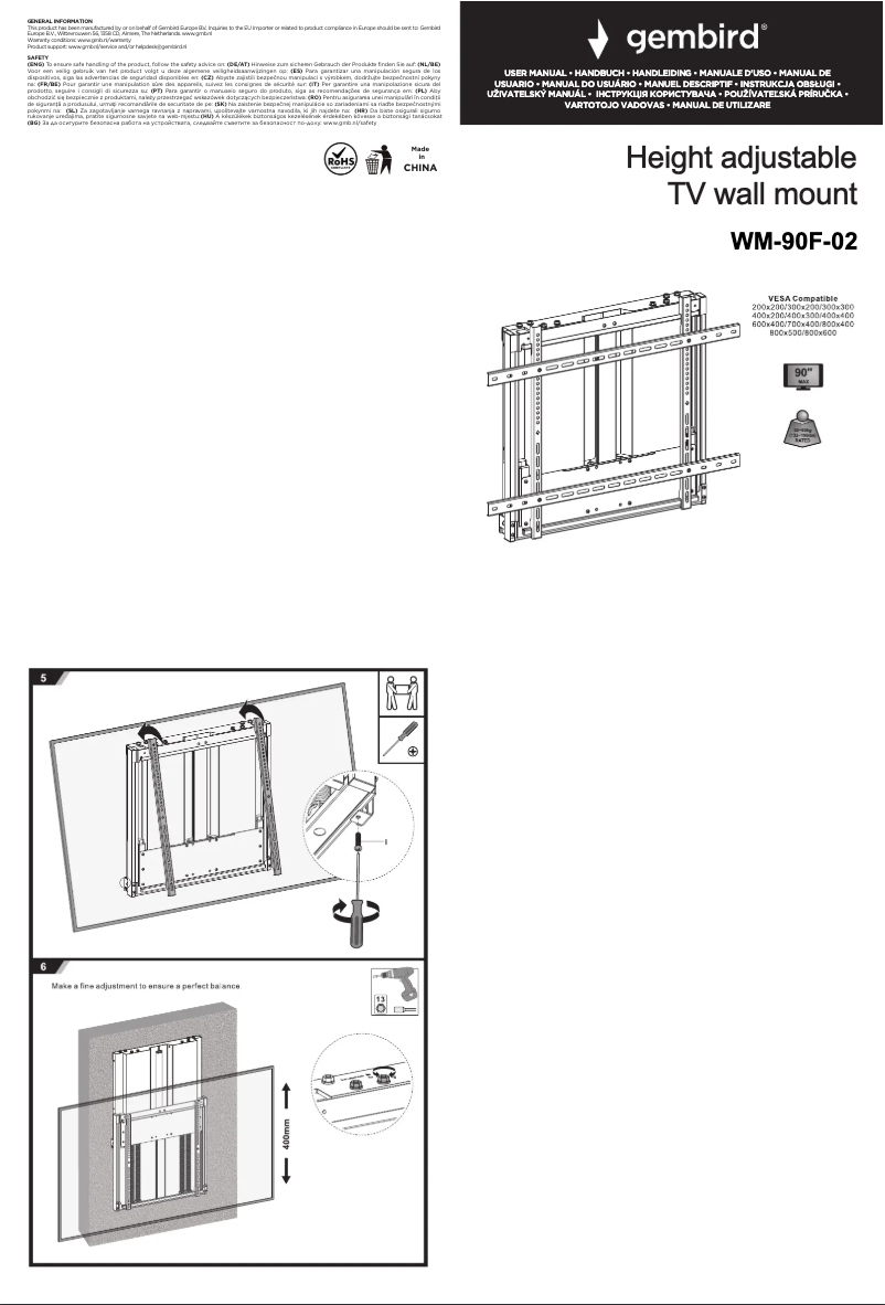 Imagen de la primera página del manual del dispositivo WM-90F-02