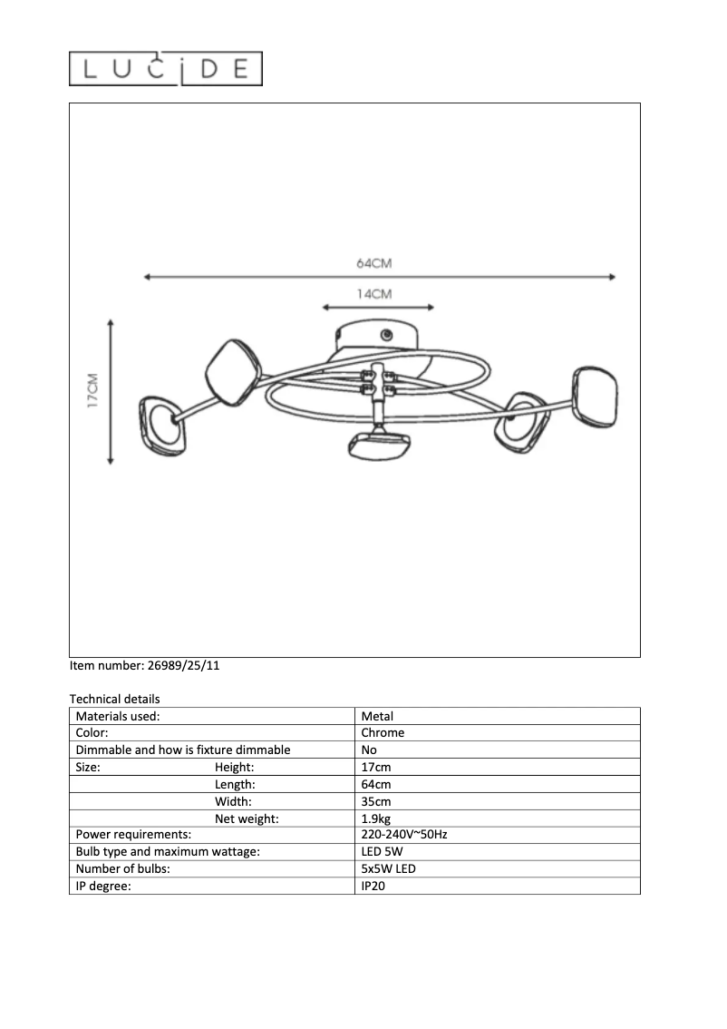 Imagen de la primera página del manual del dispositivo Hana-LED