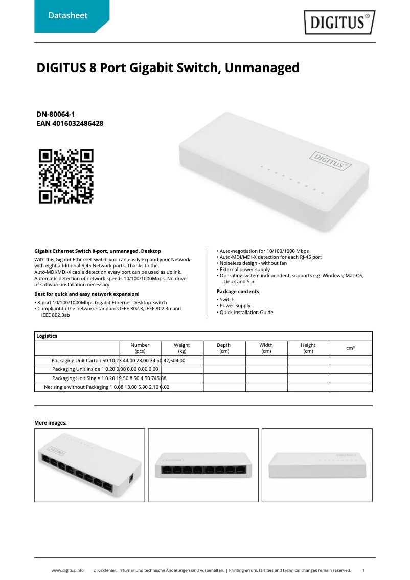Imagen de la primera página del manual del dispositivo DN-80064-1