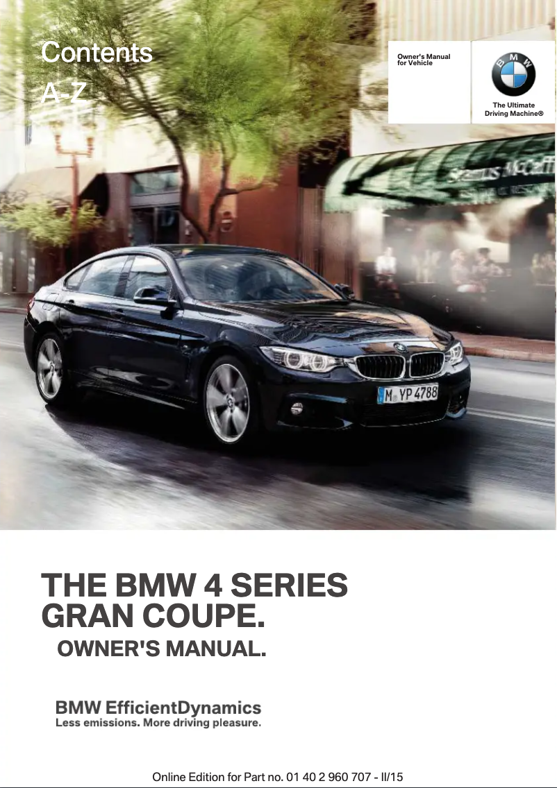 Imagen de la primera página del manual del dispositivo 428i xDrive Gran Coupe (2016)