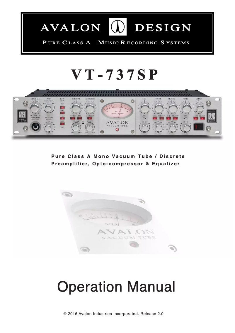 Imagen de la primera página del manual del dispositivo VT-737SP