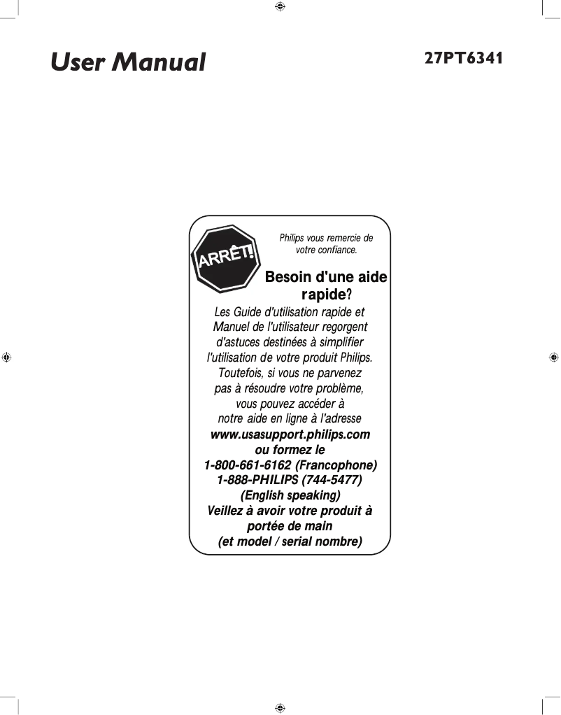 Imagen de la primera página del manual del dispositivo 27PT6341