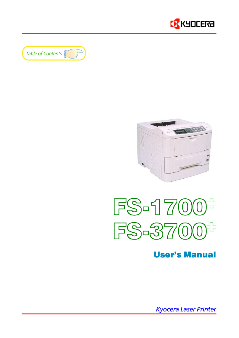 Imagen de la primera página del manual del dispositivo FS-1700+