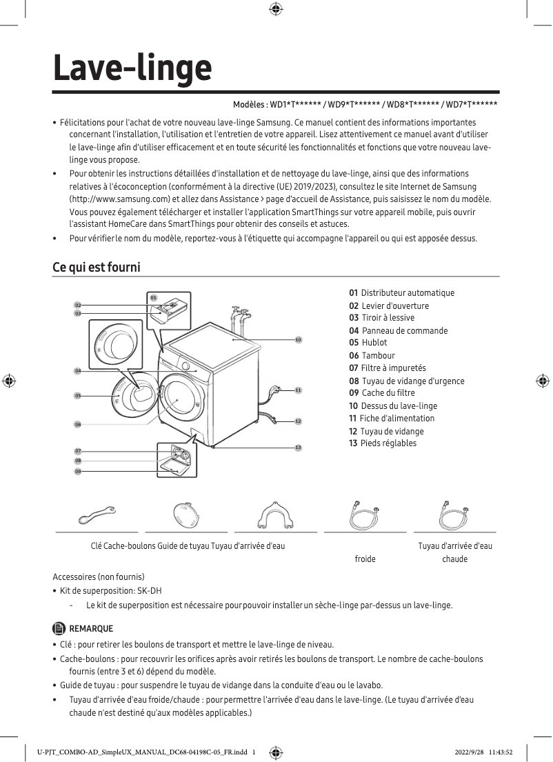 Imagen de la primera página del manual del dispositivo WD10T634DBH