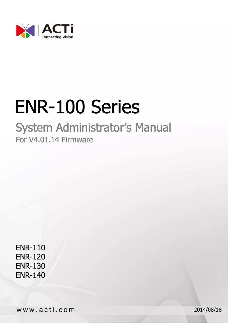 Página 1 del manual Manual de usuario ACTi ENR-110