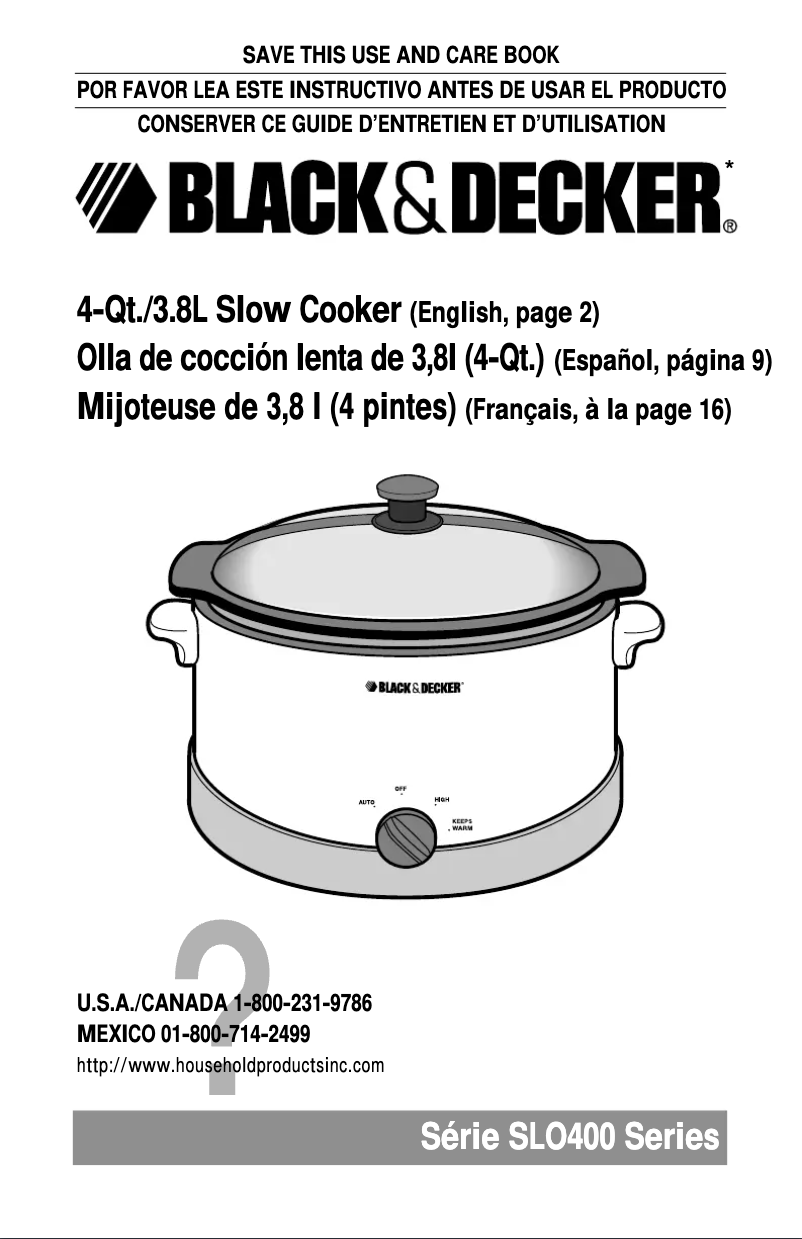 Imagen de la primera página del manual del dispositivo SLO400
