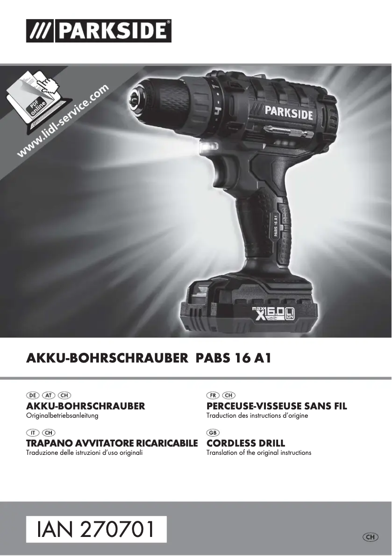 Imagen de la primera página del manual del dispositivo PABS 16 B2