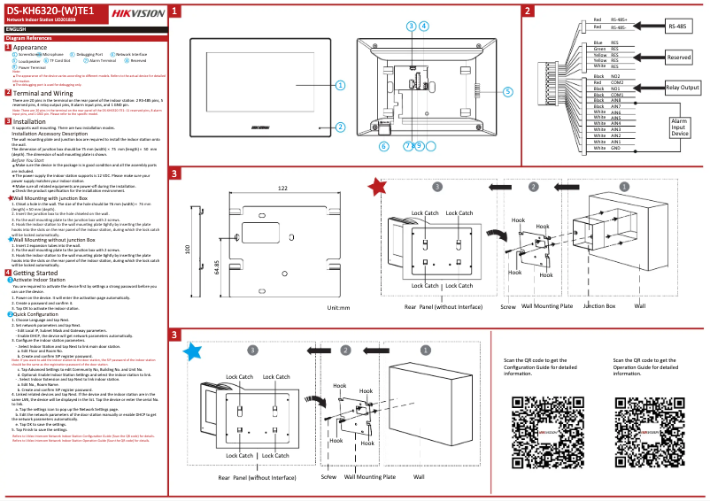 Imagen de la primera página del manual del dispositivo DS-KH6320-WTE1