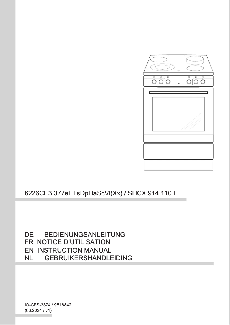 Imagen de la primera página del manual del dispositivo SHCX 914 110 E