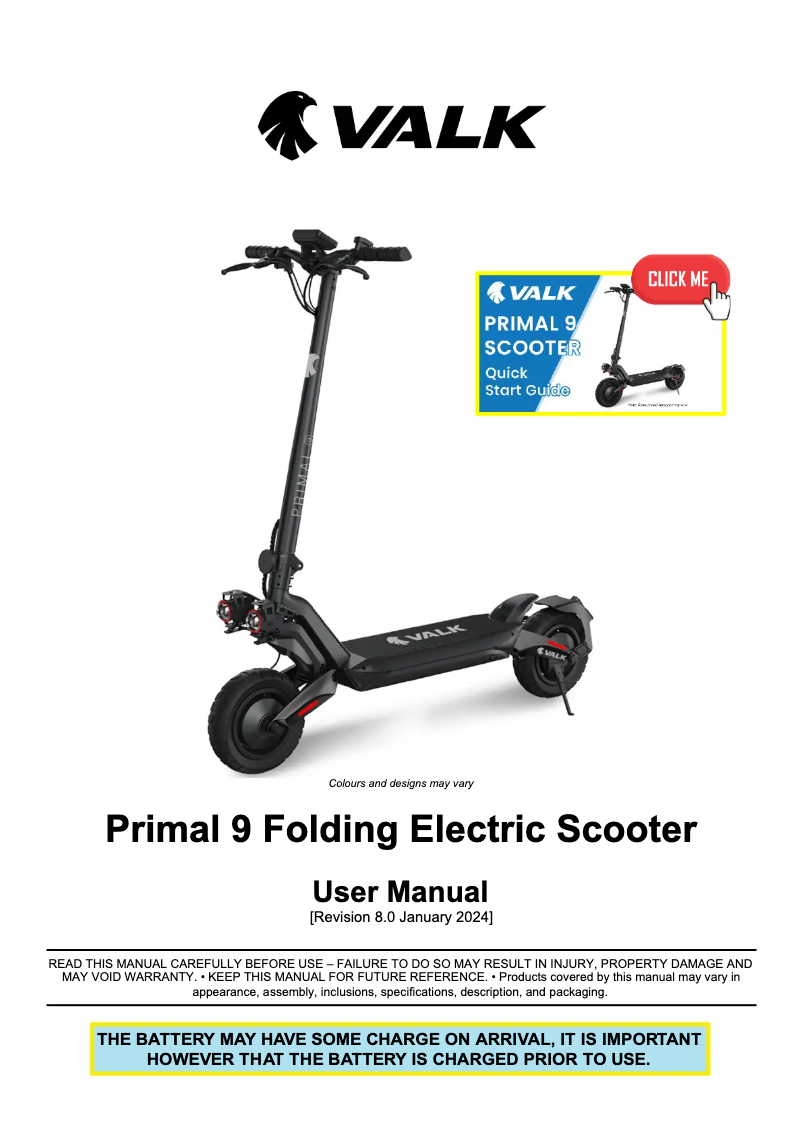 Imagen de la primera página del manual del dispositivo Primal 9