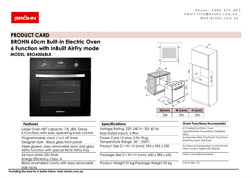 Imagen de la primera página del manual del dispositivo BRO6006BLK