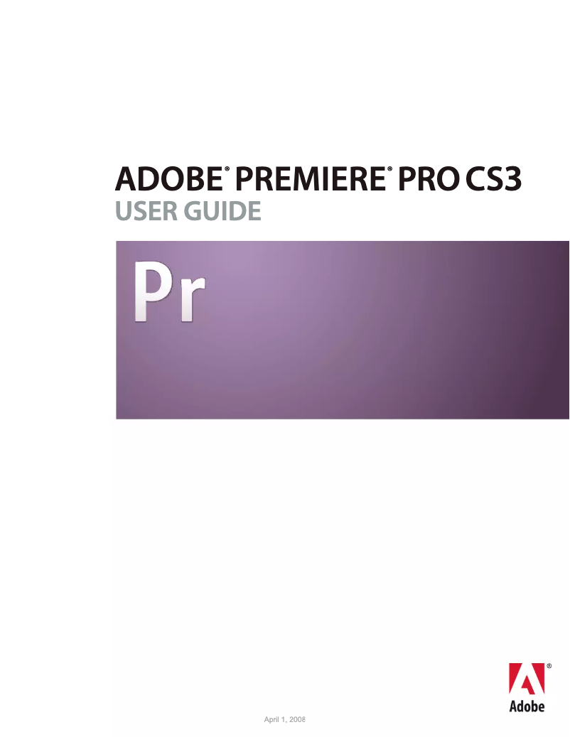 Imagen de la primera página del manual del dispositivo Premiere Pro CS3