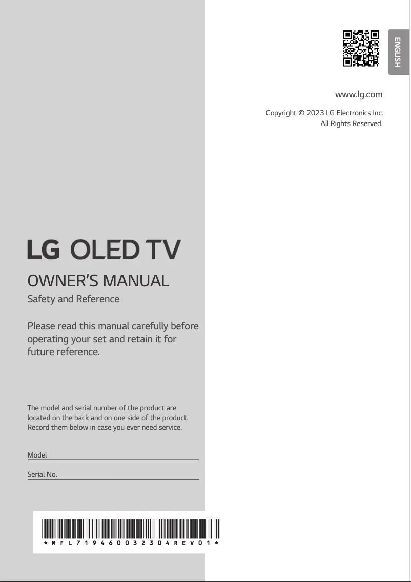 Página 1 del manual Manual de usuario LG OLED77B42LA