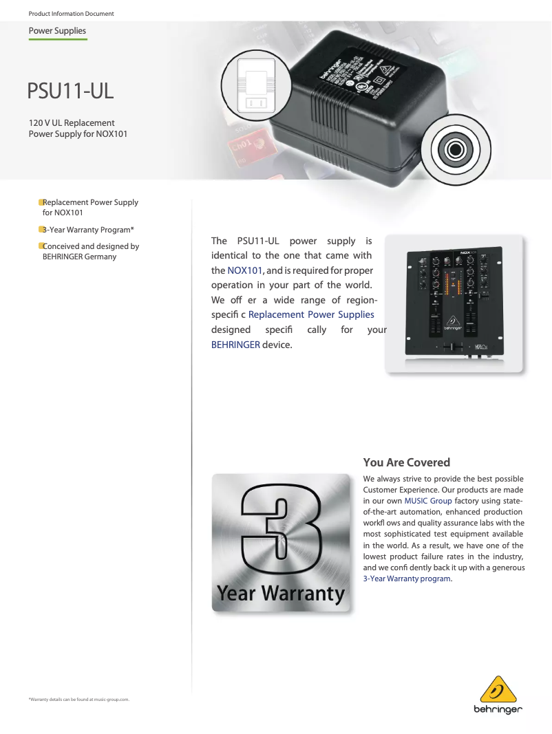 Imagen de la primera página del manual del dispositivo PSU11-UL