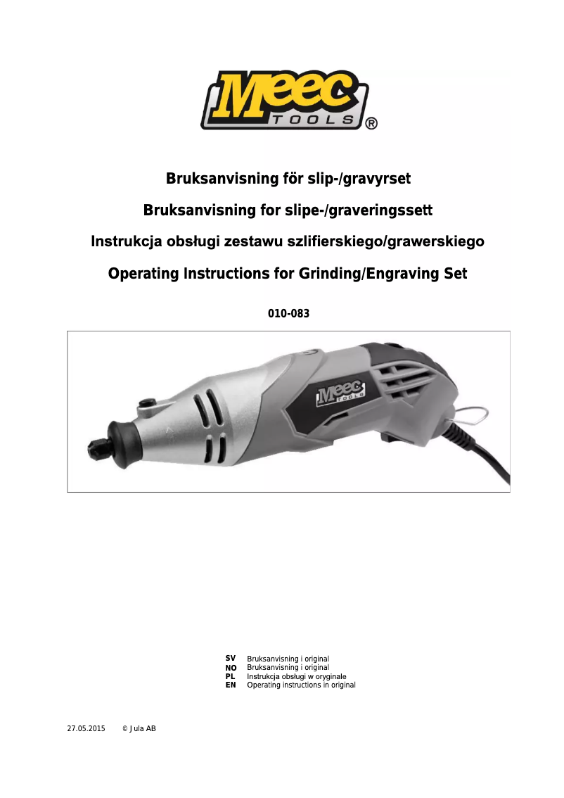 Página 1 del manual Manual de usuario Meec Tools 010-083