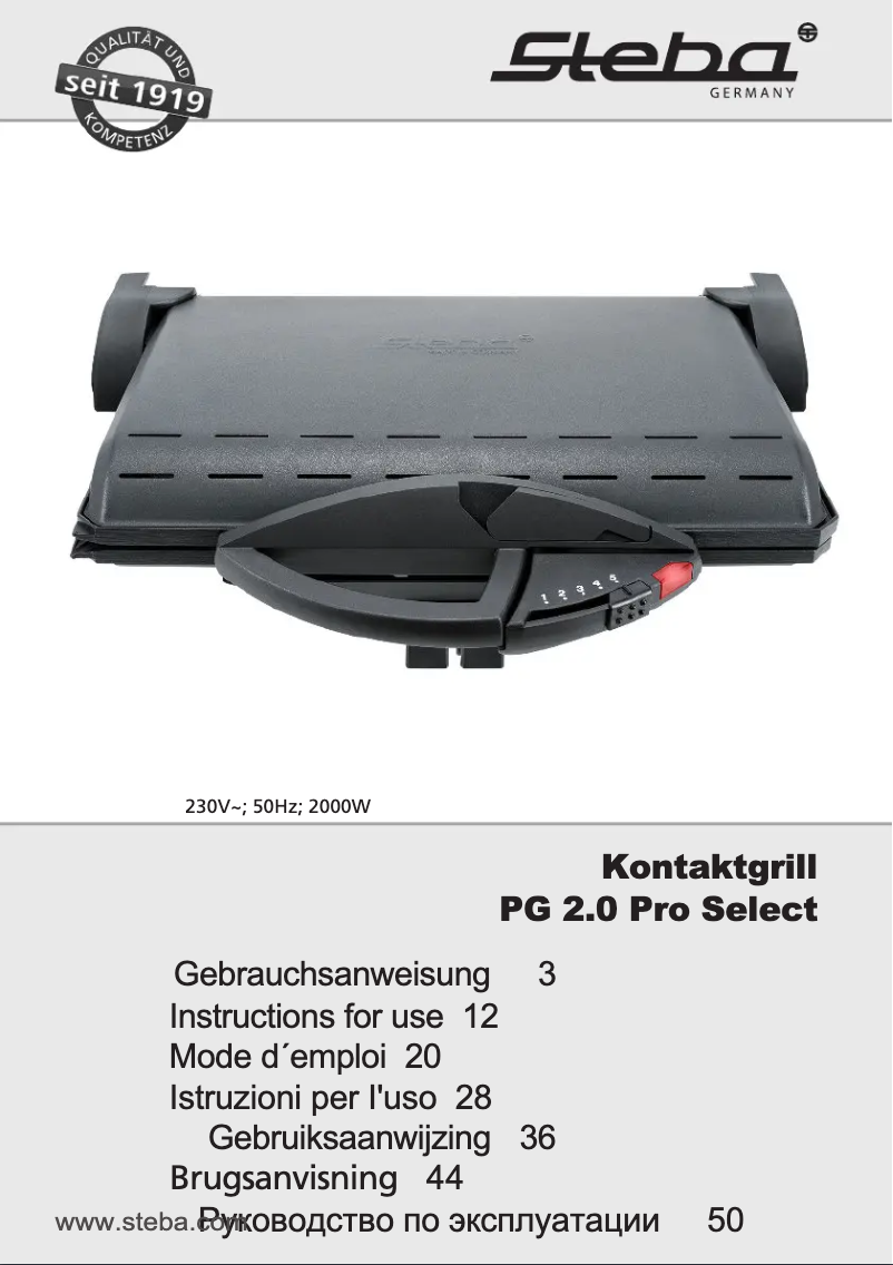 Página nº 1 - Manual de usuario Steba PG 2.0