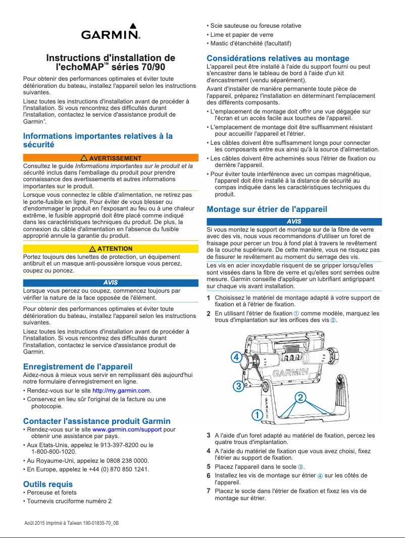 Imagen de la primera página del manual del dispositivo EchoMAP 74sv
