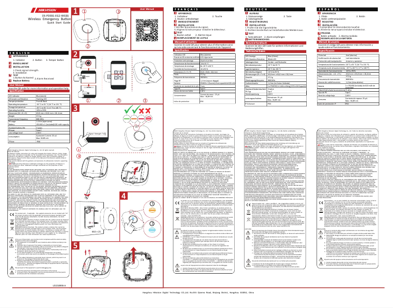 Imagen de la primera página del manual del dispositivo DS-PDEB1-EG2-WE