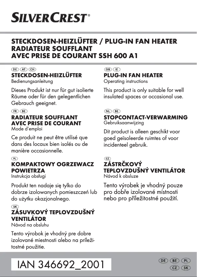 Imagen de la primera página del manual del dispositivo SSH 600 A1