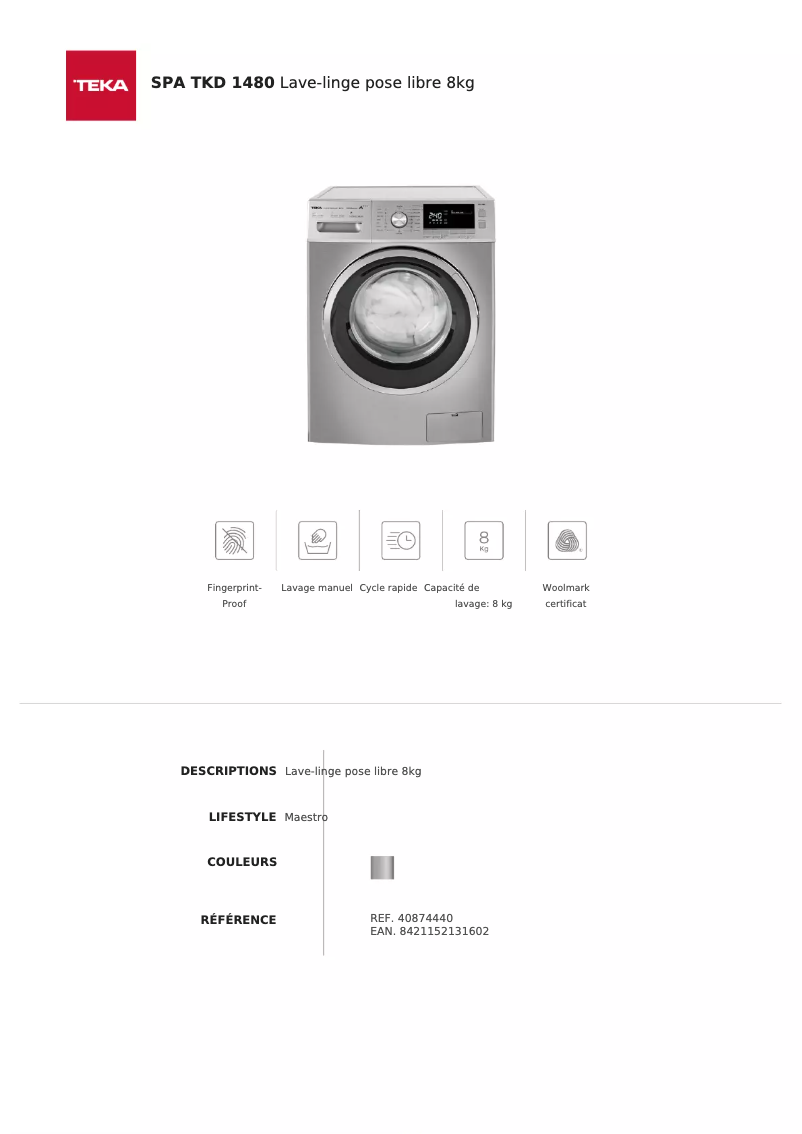 Imagen de la primera página del manual del dispositivo TKD 1480