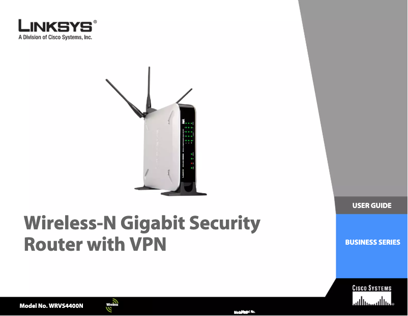 Imagen de la primera página del manual del dispositivo WRVS4400N