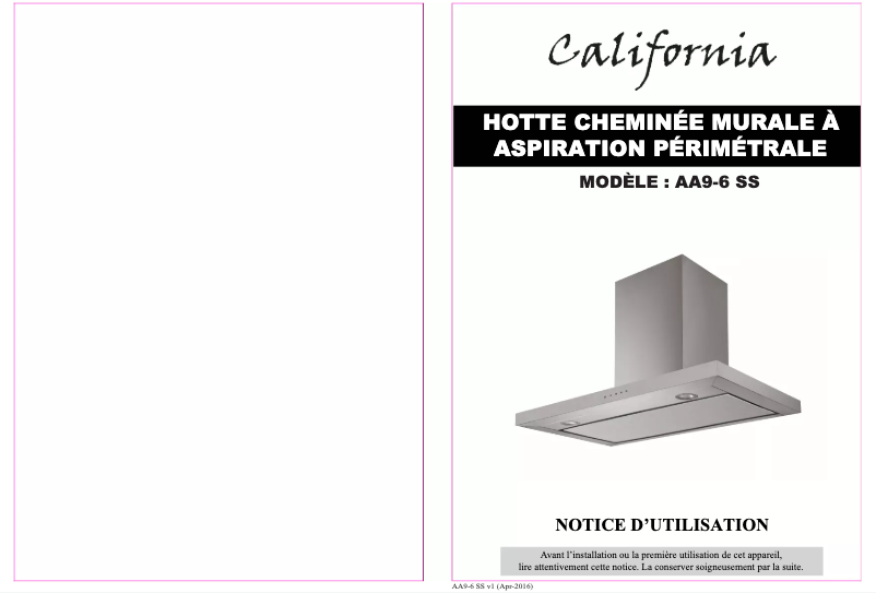 Imagen de la primera página del manual del dispositivo AA9-6 SS