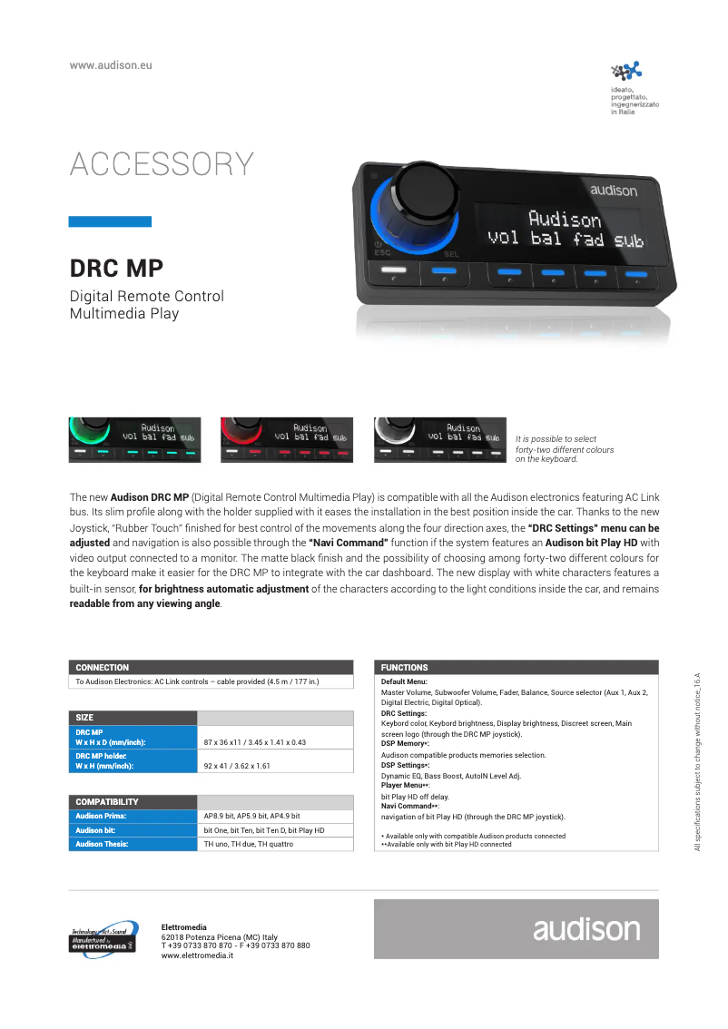 Imagen de la primera página del manual del dispositivo Thesis DRC MP