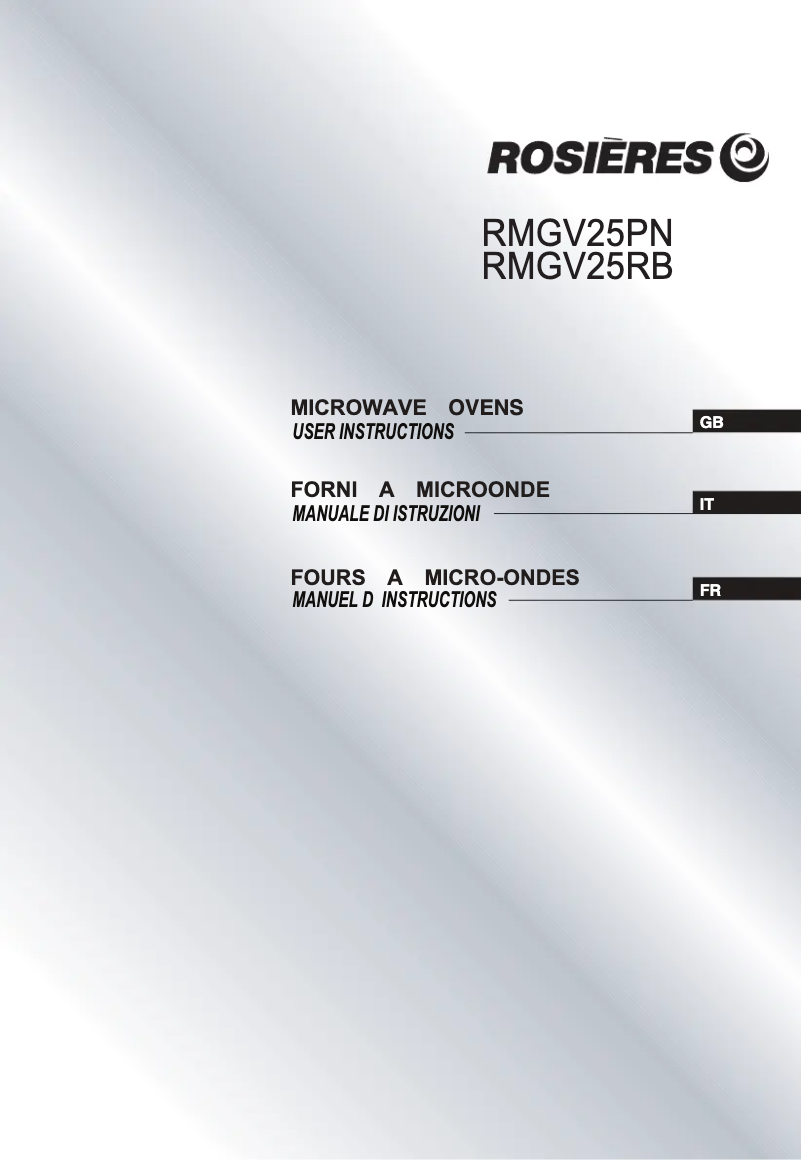Imagen de la primera página del manual del dispositivo RMGV25RB