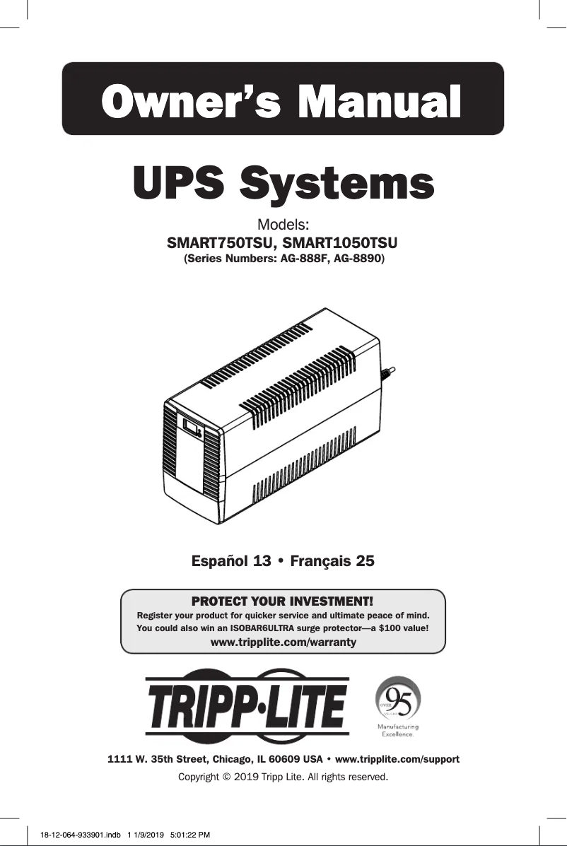 Página 1 del manual Manual de usuario Tripp Lite SmartPro SMART750TSU