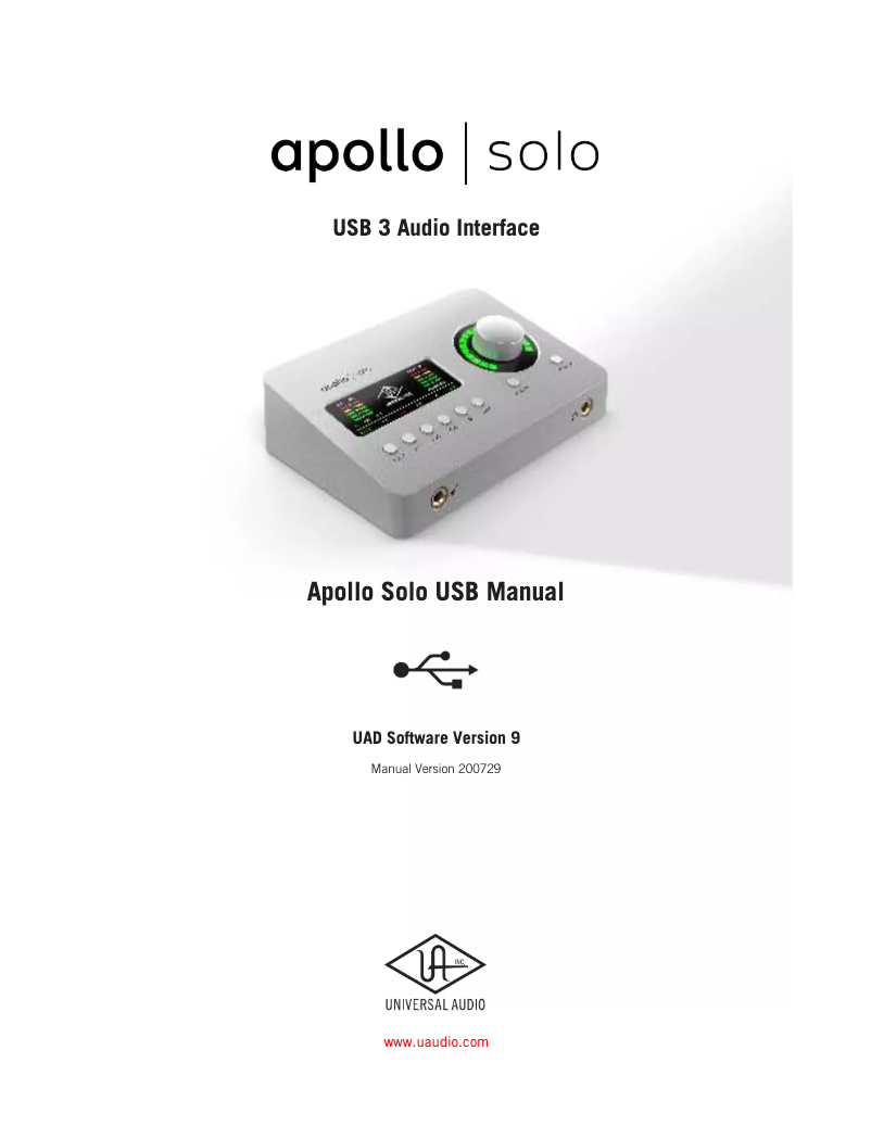 Página nº 1 - Manual de usuario Universal Audio Apollo Solo USB