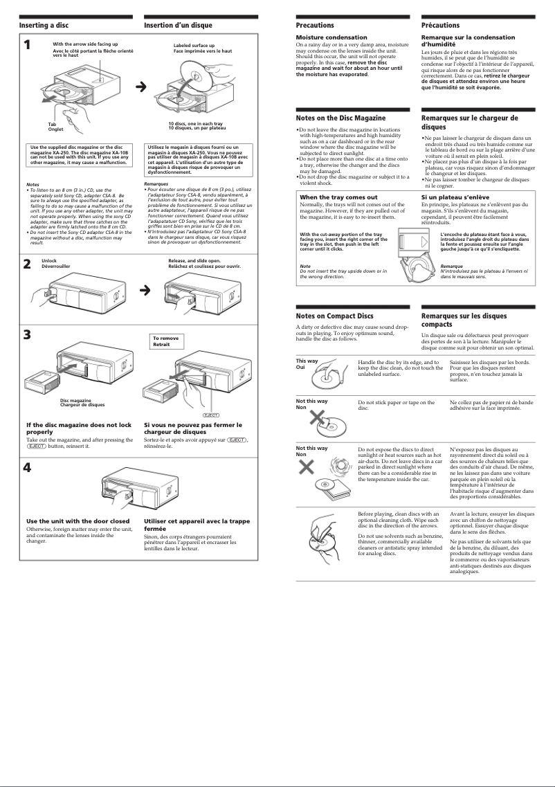 Imagen de la primera página del manual del dispositivo CDX-415RF