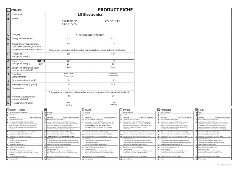 Imagen de la primera página del manual del dispositivo GSL361ICEZ