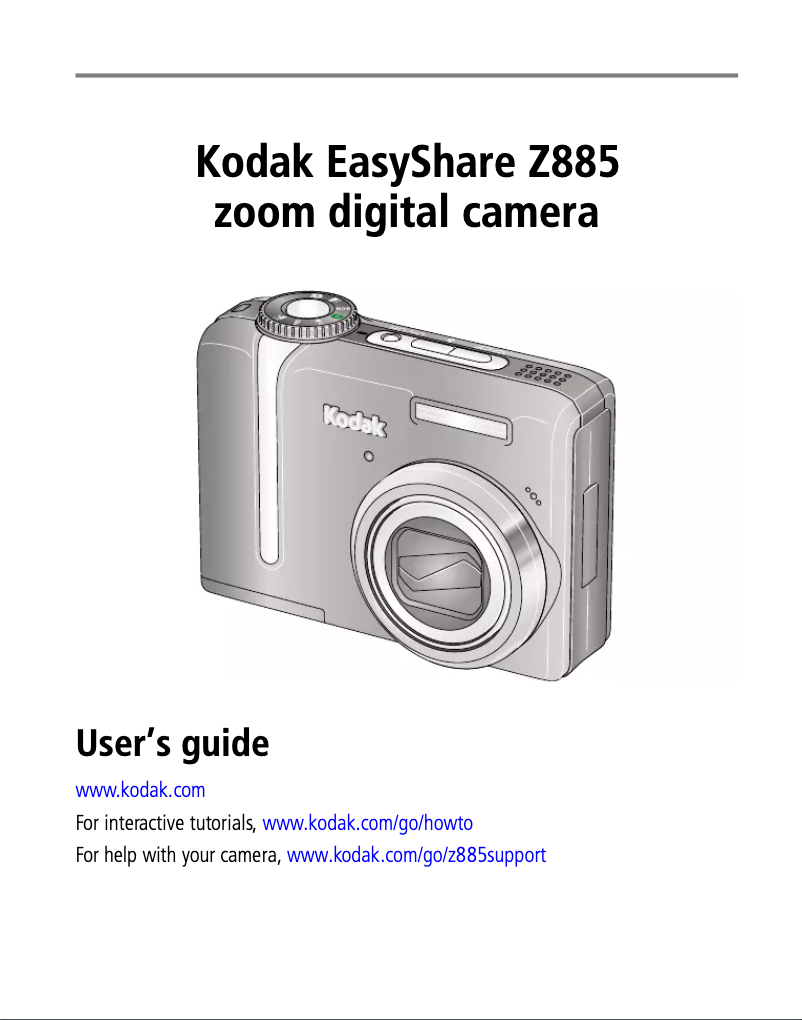 Página nº 1 - Manual de usuario Kodak EasyShare Z885