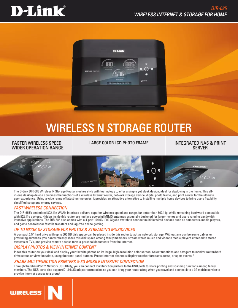 Página nº 1 - Ficha técnica D-Link DIR-685