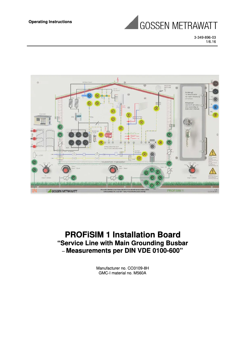 Página nº 1 - Manual de usuario Gossen Metrawatt PROFiSIM 1