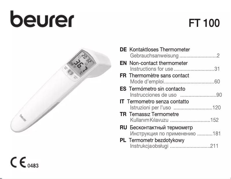 Imagen de la primera página del manual del dispositivo FT 100