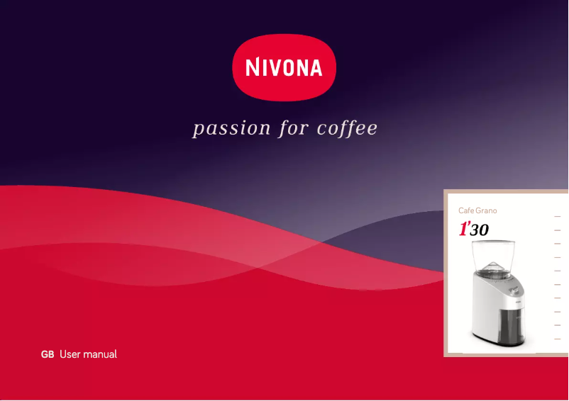 Imagen de la primera página del manual del dispositivo CafeGrano 130