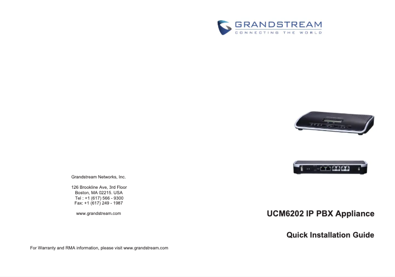 Página nº 1 - Manual de usuario Grandstream UCM6202
