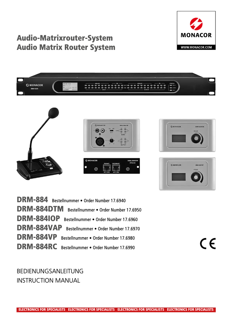 Página 1 del manual Manual de usuario Monacor DRM-884VP