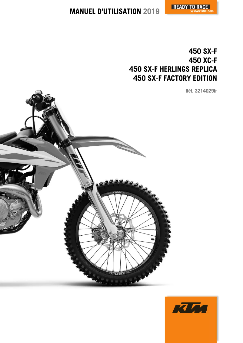 Página 1 del manual Manual de usuario KTM 450 SX-F (2019)