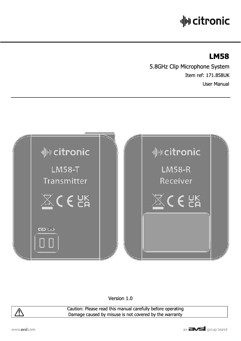 Imagen de la primera página del manual del dispositivo LM58