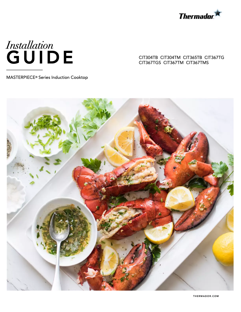 Página 1 del manual Guía de instalación Thermador Masterpiece CIT304TB