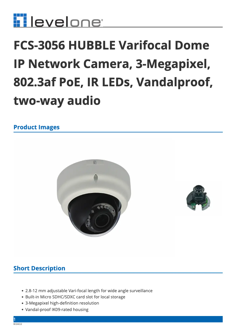 Página nº 1 - Ficha técnica LevelOne FCS-3056